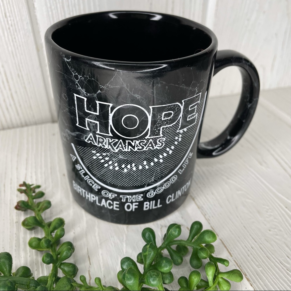 Vintage Hope Arkansas Bill Clinton Coffee Cup Mug Black Marbled Watermelon